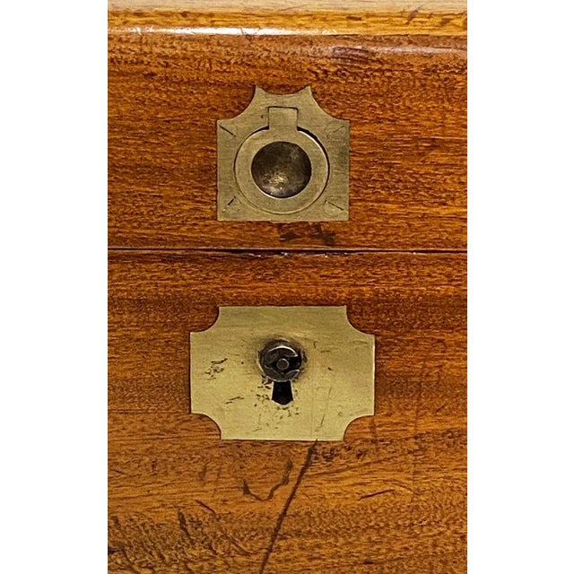 19th Century British Military Officer's Campaign Trunk of Brass-Bound Camphor For Sale - Image 11 of 12