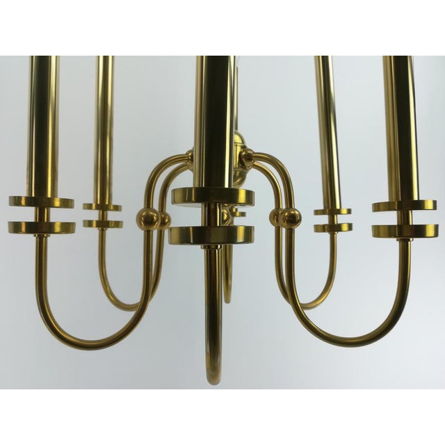 Mid-Century Modern French Brass Chandelier, 1960s For Sale - Image 3 of 9