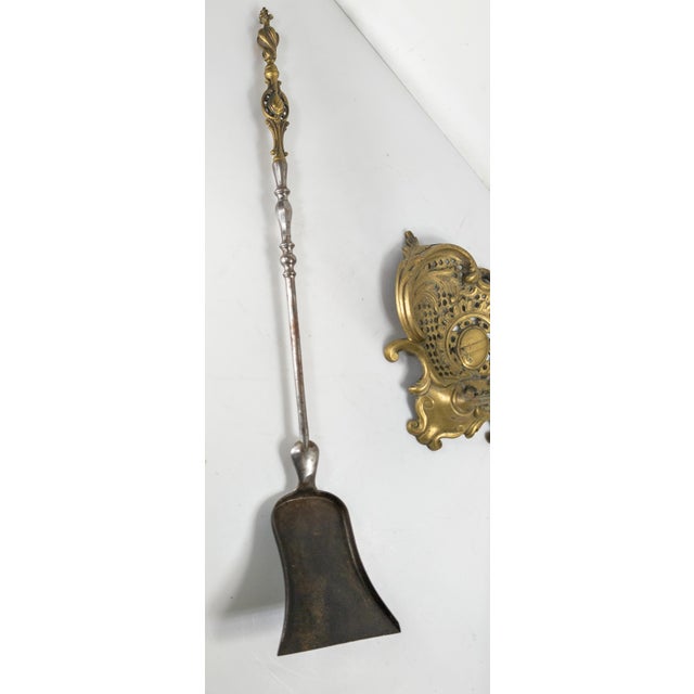 19th Century French or Austrian Bronze Rococo Revival Fireplace Tool Set For Sale - Image 11 of 18