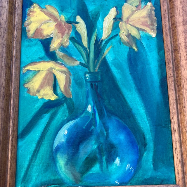 Original 9 x 12 painting on canvas board unsigned Overall size with frame is 12 x 15