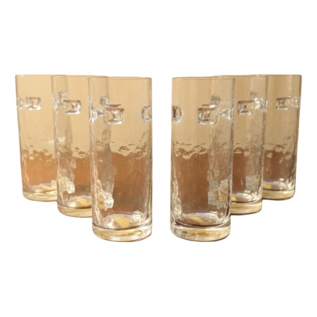 Murano Glass Cocktail Glasses attributed to Toni Zuccheri for VeArt, 1970s, Set of 6 For Sale