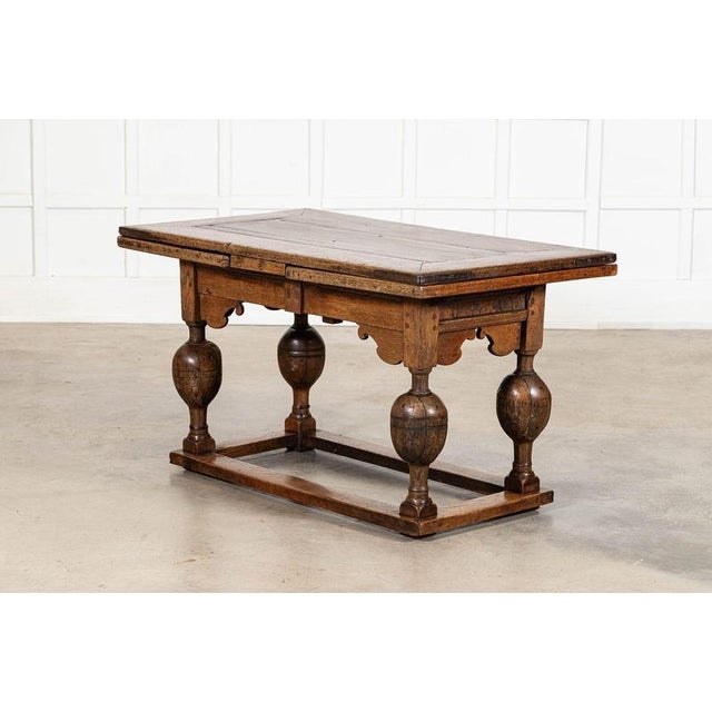 17th Century 17th Century English Oak Draw-Leaf Refectory Table, 1680 For Sale - Image 5 of 18