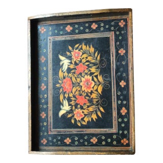 1980s Vintage Italian Wooden Serving Tray For Sale