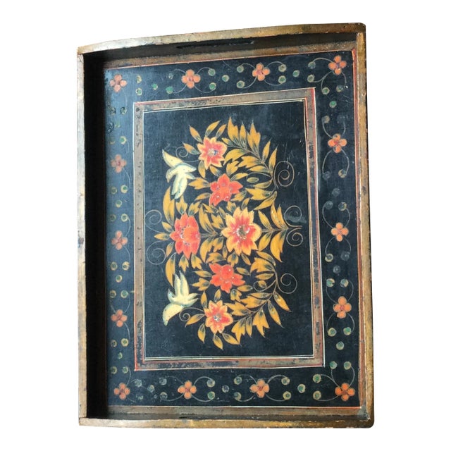 1980s Vintage Italian Wooden Serving Tray For Sale