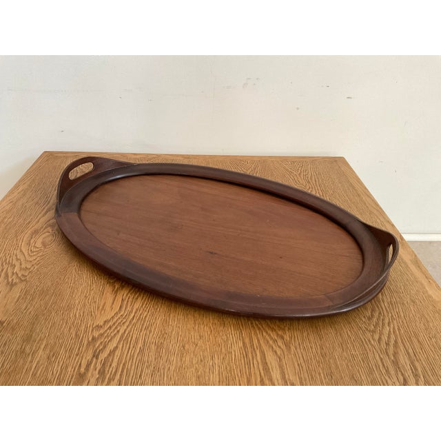 Vintage Modern Long Mahagony Hostess Tray For Sale - Image 15 of 16