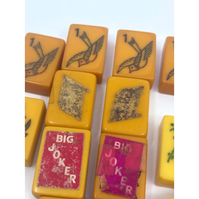 Plastic Vintage Bakelite Butterscotch Mahjong Tiles- A Set of 158 Pieces For Sale - Image 7 of 12