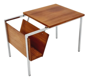 Mid-Century Danish Teak Side Table with Magazine Rack, 1960s