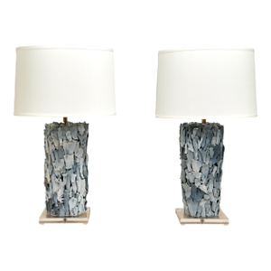 Pair of Blue Coral Table Lamps
