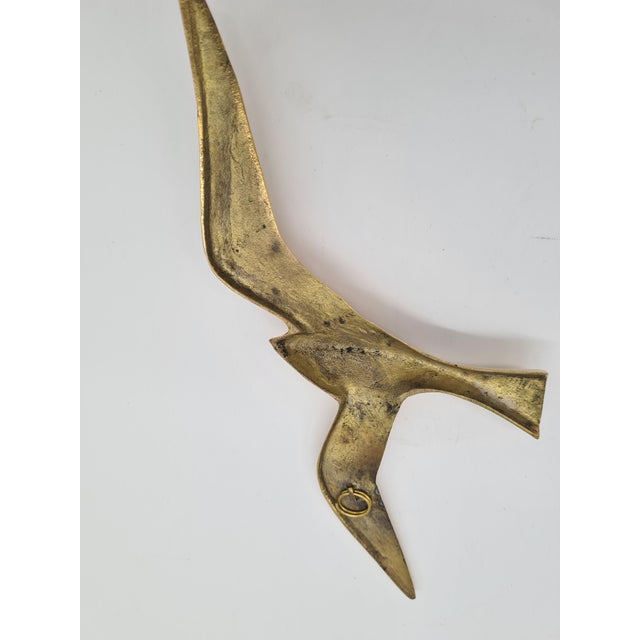 Vintage Wall Decorations Seagulls in Gold Brass, Norway, 1970s, Set of 5 For Sale - Image 6 of 7