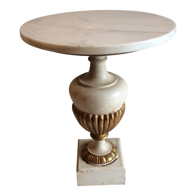 Italian Marble and Gilded Wood Side Table Chairish