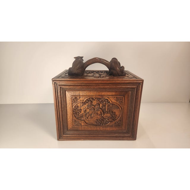 One-of-a-Kind Antique Mahjong Set From the 1920s in Amazing Carved Box For Sale - Image 13 of 16