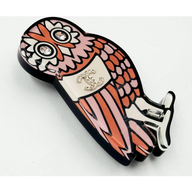 Chanel Pink Owl Resin Brooch *Marked 18 *Made in France -Approximately 1.5″ x 2.25″ -Very chic and cute -Great with white...