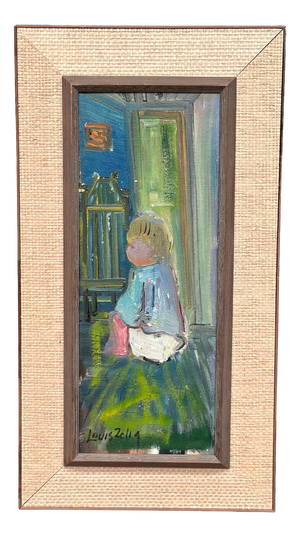 Louis Zelig, The Little Girl, 1950s, Oil on Panel, Framed