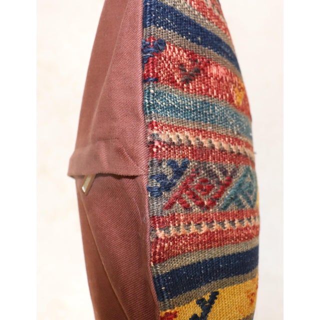 Striped Vintage Kilim Pillow For Sale - Image 4 of 5