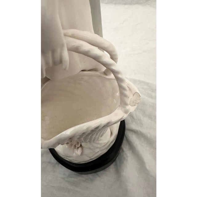 White Vintage Leonard R Foss Victorian Ceramic Lady Figure Table Lamp For Sale - Image 8 of 12