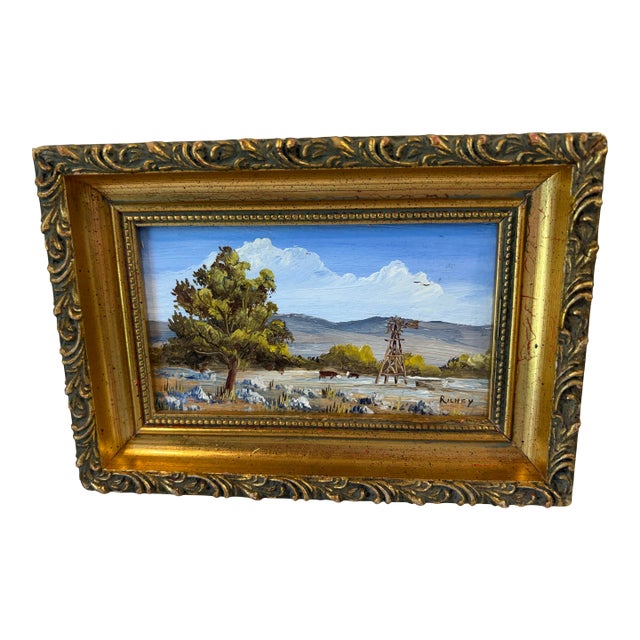 Miniature Oil Painting by West Texas Artist John W. Richey For Sale