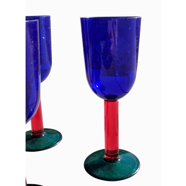 Plastic Vintage Color Blocked Acrylic Party Glasses by Precisioncraft- Set of 8 For Sale - Image 7 of 12