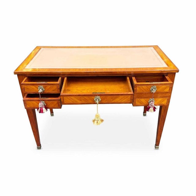 19th Century Louis XVI French Center Desk For Sale - Image 5 of 12