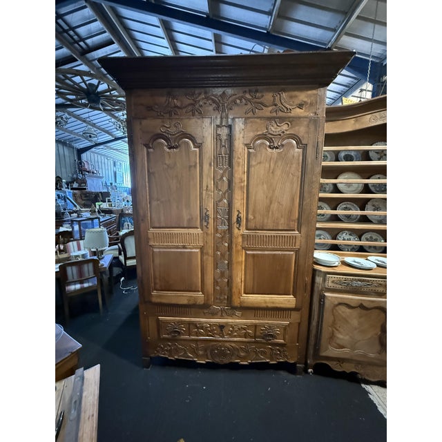 Louis XV Norman Wardrobe in Oak For Sale - Image 5 of 9