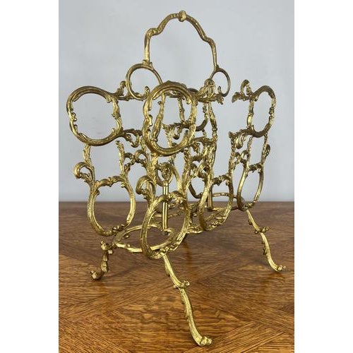 Vintage Newspaper Rack in Brass For Sale - Image 13 of 13