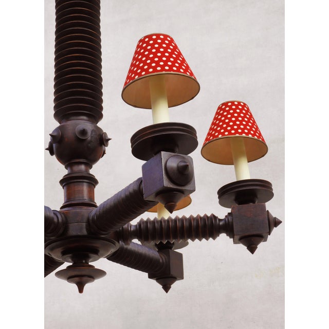 1940s Vintage French Brutalist Six-Arm Chandelier by Charles Dudouty, 1940s For Sale - Image 5 of 10