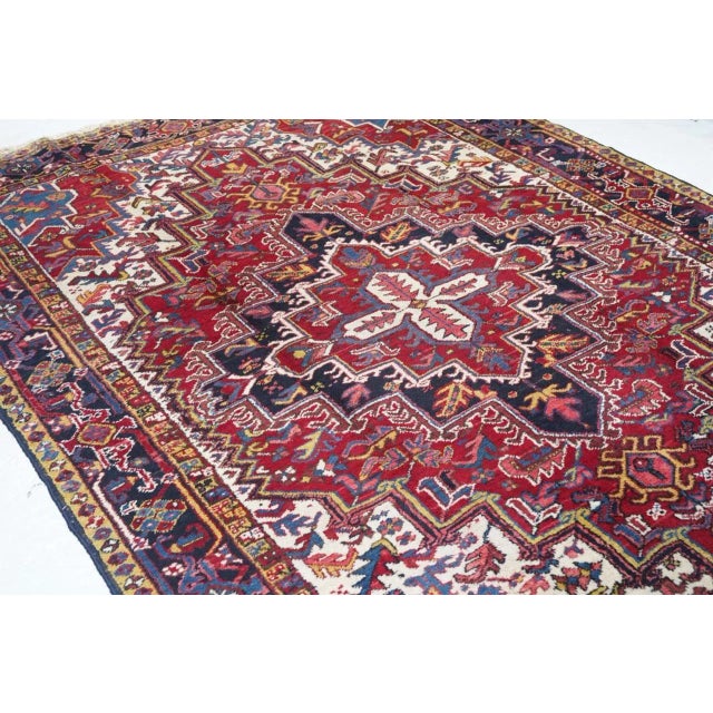 19th Century Antique Heriz Rug 6'8'' x 9'4'' For Sale - Image 5 of 11