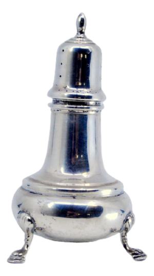 Silver Candleholder with Lid Application and Embossed Feet