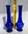 Mid 20th Century Art Deco Cobalt Blue Floral Bud Vases- Set of 2 For Sale - Image 6 of 7