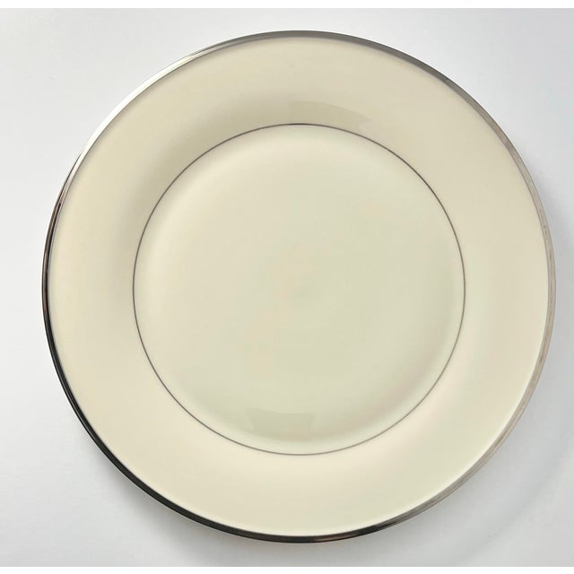 Contemporary Lenox “Solitaire” Bone China Dinner Plates - Set of 6 For Sale - Image 3 of 5