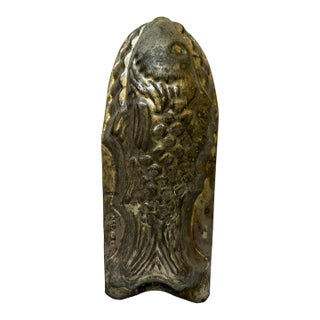 Antique Kreamer Tin Fish Mold – 12" Early 20th Century Americana Kitchen Decor For Sale