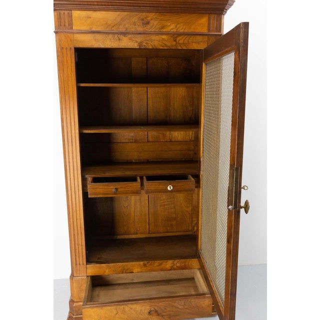 Louis Philippe French Walnut Library Book Armoire with Secret Drawer, 1840s For Sale - Image 6 of 18