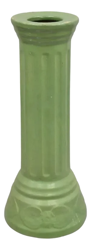 Antique Art Nouveau Green Glazed Ceramic Column Planter Pedestal Base