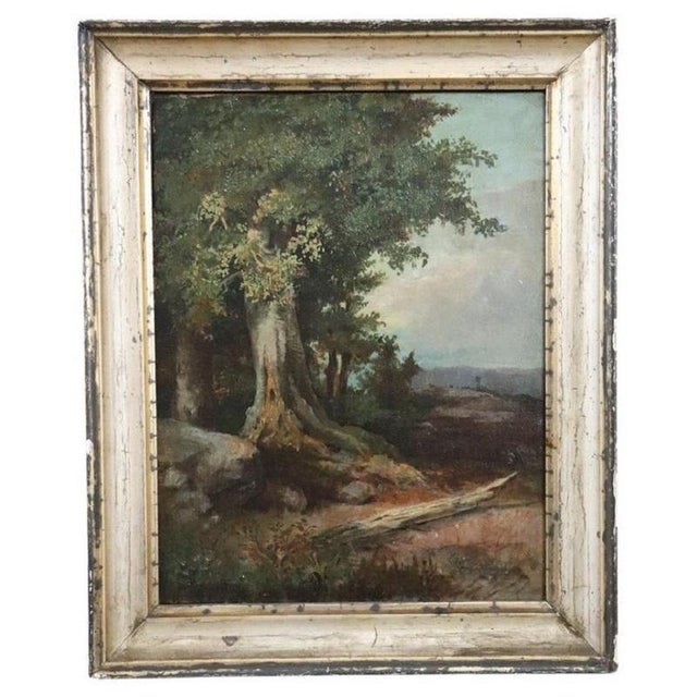 Forest Landscape, Oil Painting on Canvas, Late 19th Century, Framed For Sale - Image 10 of 10