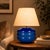 Hand-Blown Glass Table Lamp with Linen Shade in Rose by Svitanok For Sale - Image 4 of 6