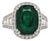 5.6Ct Emerald Ring With Earth Mined Diamond Accents: Solid 14k Gold, 12x9mm, Size 6.75 For Sale