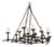 Mid 20th Century French 12-Light Forged Iron Chandelier For Sale