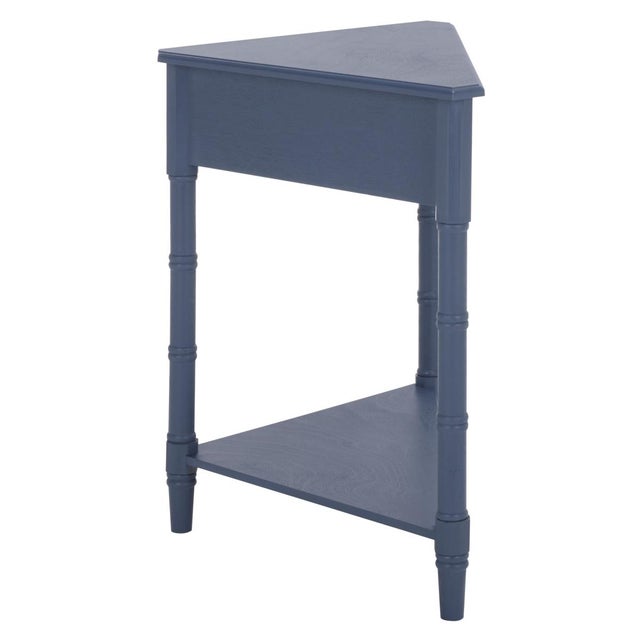 Cerulean Gomez 1 Drawer 1 Shelf Corner Table in Blue For Sale - Image 8 of 9