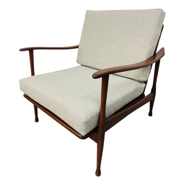 Mid-Century Modern Walnut Lounge Chair For Sale