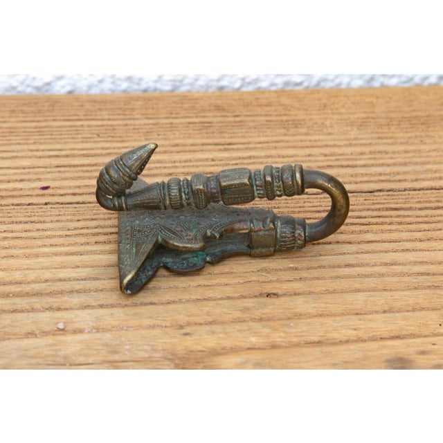Scalloped Crest Antique Bronze Hook For Sale - Image 4 of 6