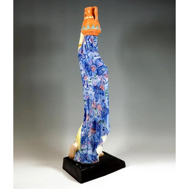 Large Art Deco Water Carrier Figurine by Josef Lorenzl for Goldscheider Manufactory of Vienna, 1925s For Sale - Image 3 of 10