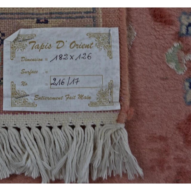 Pakistani Hand-Knotted Lahore Rug in Wool and Silk For Sale - Image 6 of 10