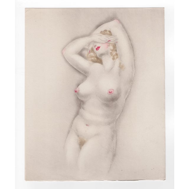 Louis icart (1888 - 1950) heavy breasts (les seins lourds) from "the life of breasts" original colour etching and aquatint...