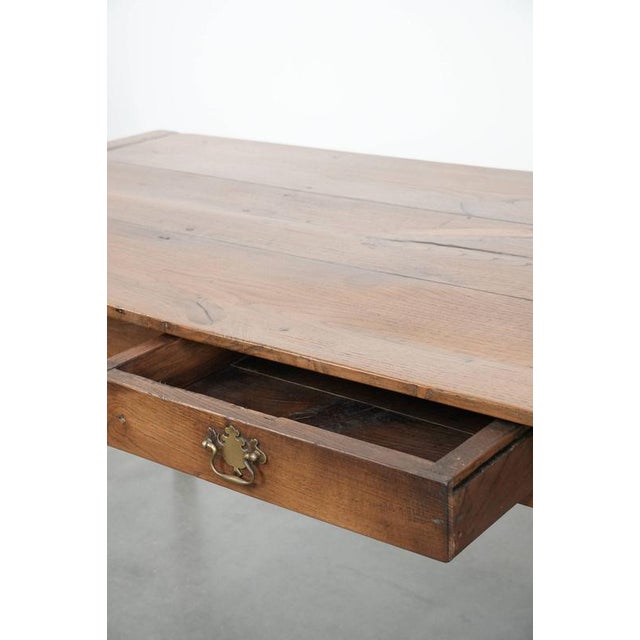 Antique French Oak Farmhouse Dining Table with Drawers For Sale - Image 9 of 18