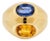 Circa 1970 Double Jonc Ring in 18k Gold, Yellow Sapphire and Blue Sapphire For Sale