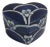 Vintage Blue & White Heart Shape Hand Painted Ceramic Decorative Box For Sale