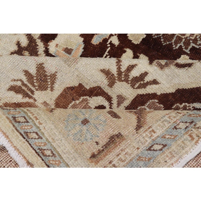 Vintage Oushak Rug With Intricate Medallion in Brown and Ivory 4'8 X 7'2 For Sale - Image 14 of 14