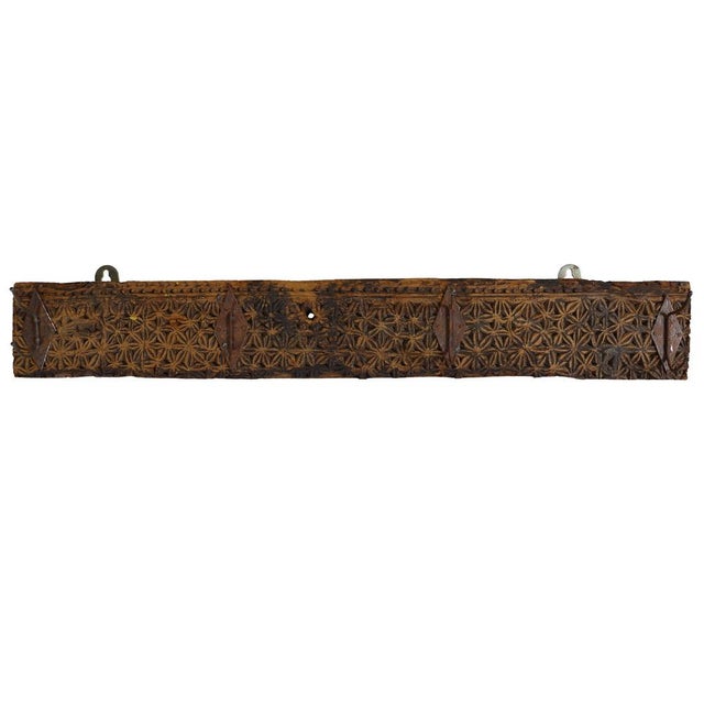 Antique Wood Handcarved Wall Coat Rack, 1890s For Sale - Image 6 of 15