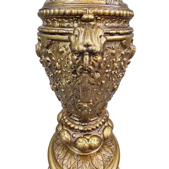 Early 20th Century Antique Rococo Revival Style Bronze and Marble Pedestal Stand For Sale - Image 5 of 8