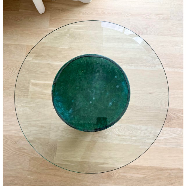 1950s Chinese Export Pierced Ceramic Pedestal Table With Custom Glass Top For Sale - Image 4 of 8