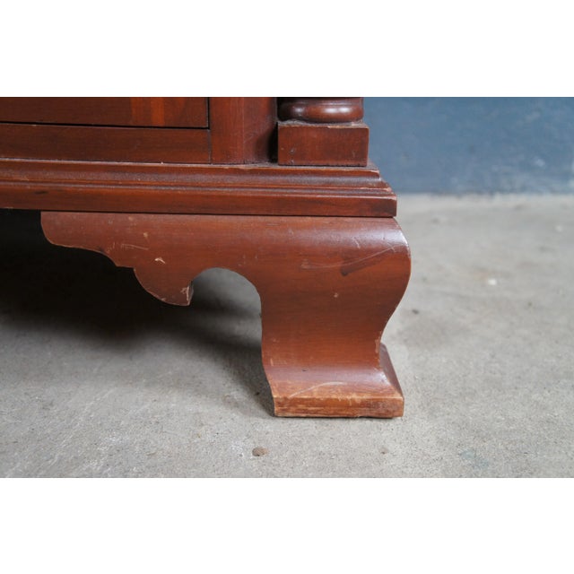 Willett Wildwood Cherry Stepback Cupboard Bookcase China Hutch Cabinet 70" For Sale - Image 11 of 14